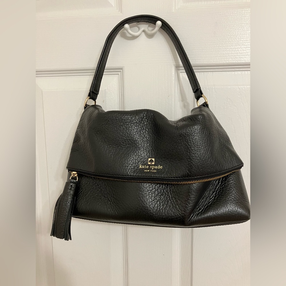 Black leather Kate Spade Bag.
